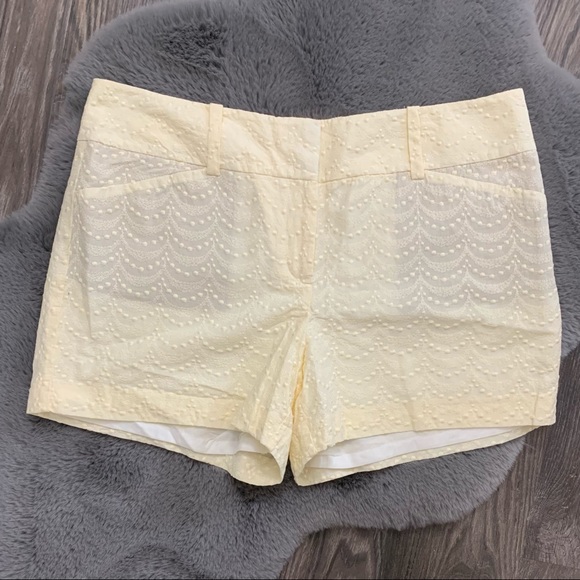 Ann Taylor Pants - EUC Ann Taylor cream crocheted/embroidered shorts